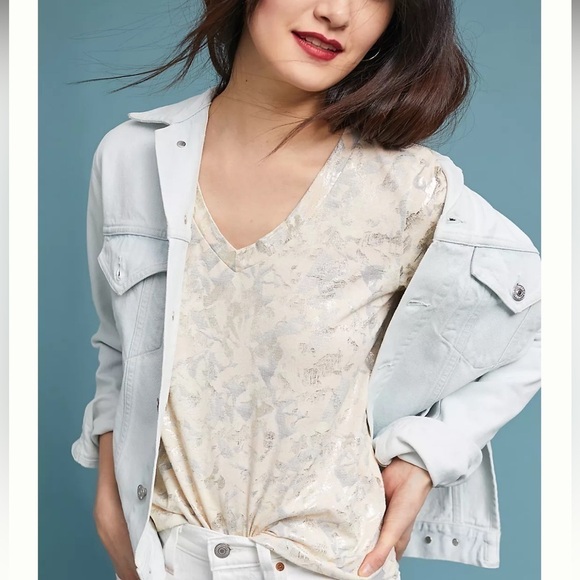 Anthropologie x Sol Angeles Foiled Floral Tee - Picture 9 of 12